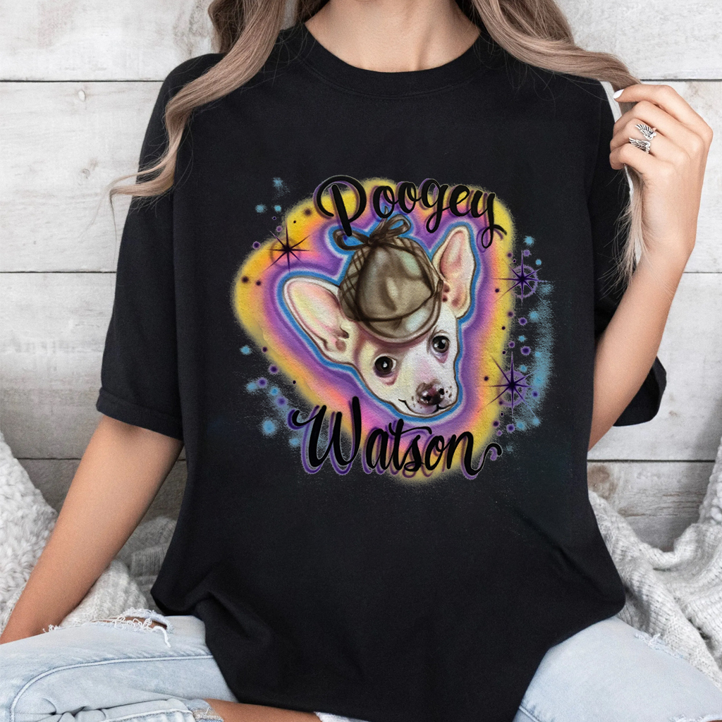 エアブラシ手描き風カスタムペット画像Tシャツ、トレーナー、パーカー-welikecustom-MJ