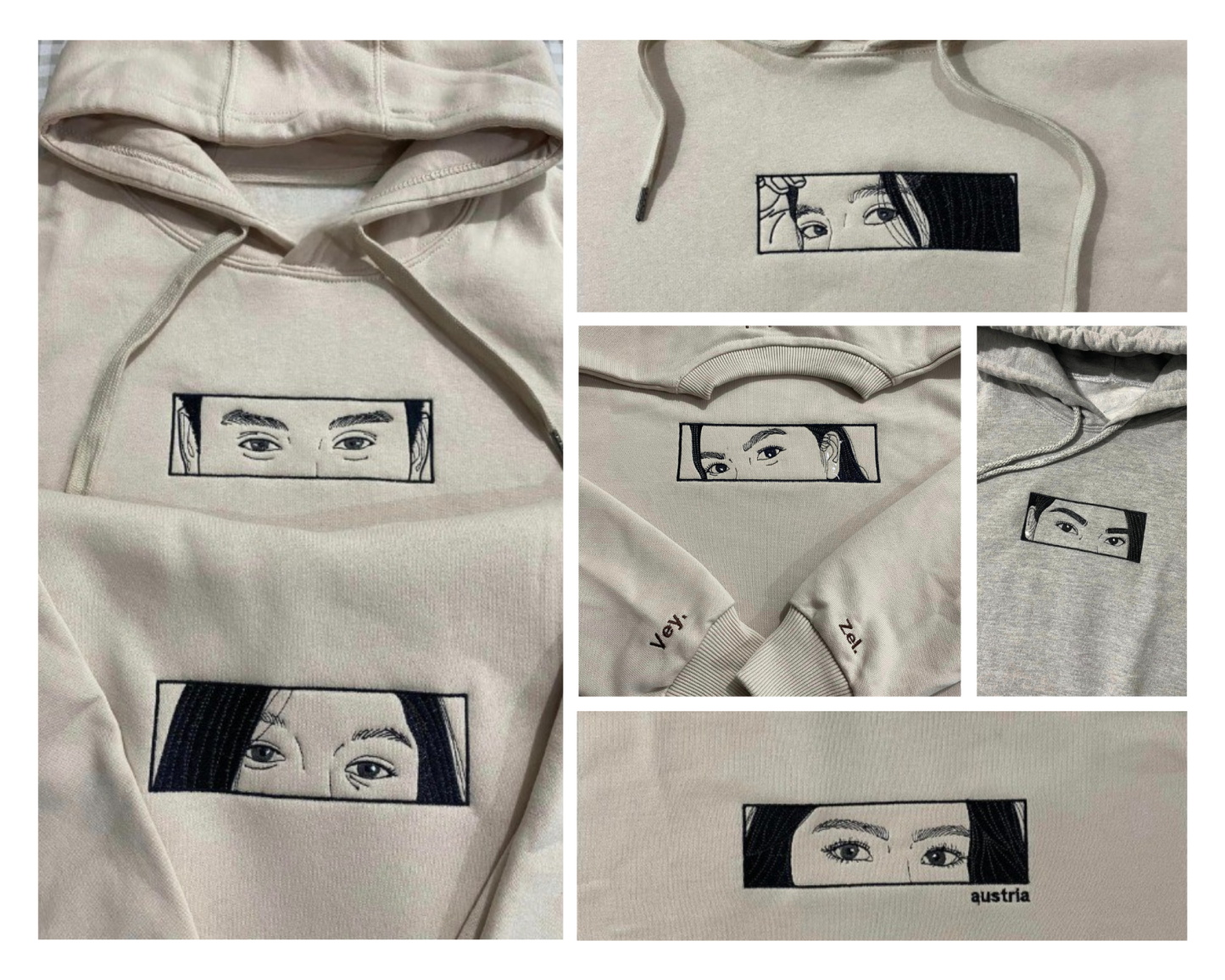 アートアイズ刺繍Tシャツ、スウェットシャツ、パーカー-welikecustom-MJ