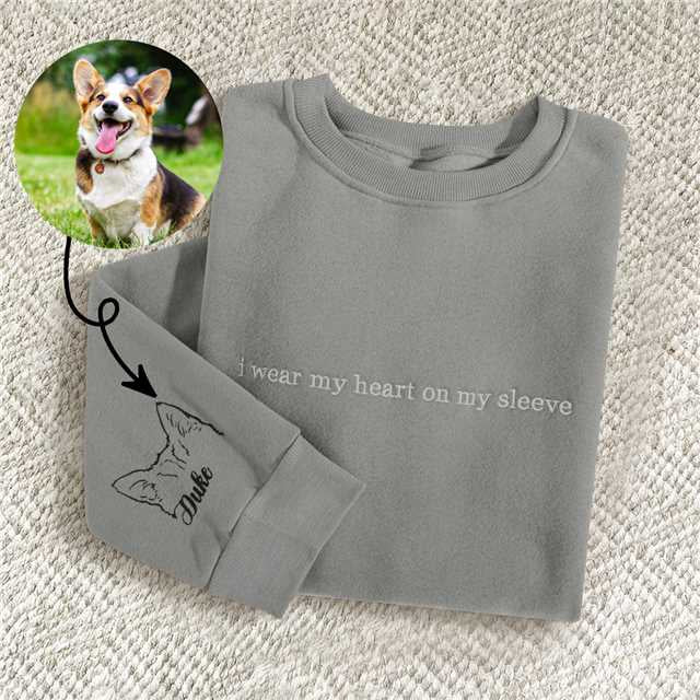 袖には個性的なペットの耳が刺繡されたtシャツ、犬猫の耳がついてい-welikecustom-MJ