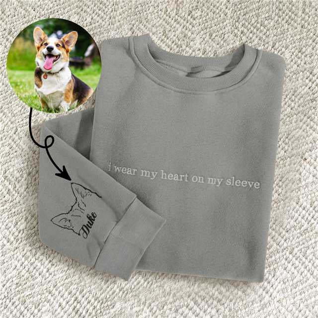 袖には個性的なペットの耳が刺繡されたtシャツ、犬猫の耳がついてい-welikecustom-MJ