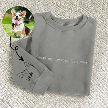袖には個性的なペットの耳が刺繡されたtシャツ、犬猫の耳がついてい-welikecustom-MJ