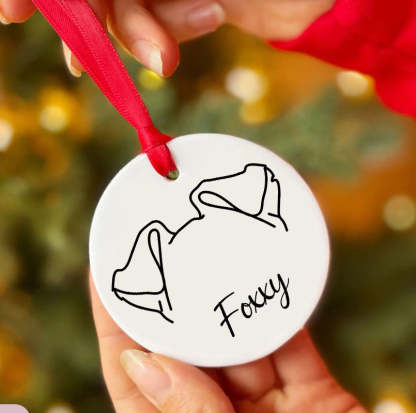 パーソナライズされた犬の耳のカスタムセラミックオーナメント-welikecustom-MJ