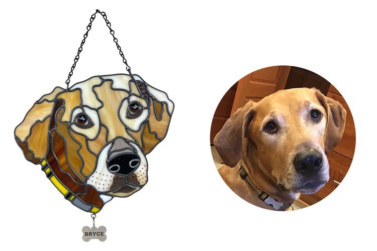 カスタムペットポートレート犬猫染色アクリルサンキャッチャー装飾-welikecustom-MJ