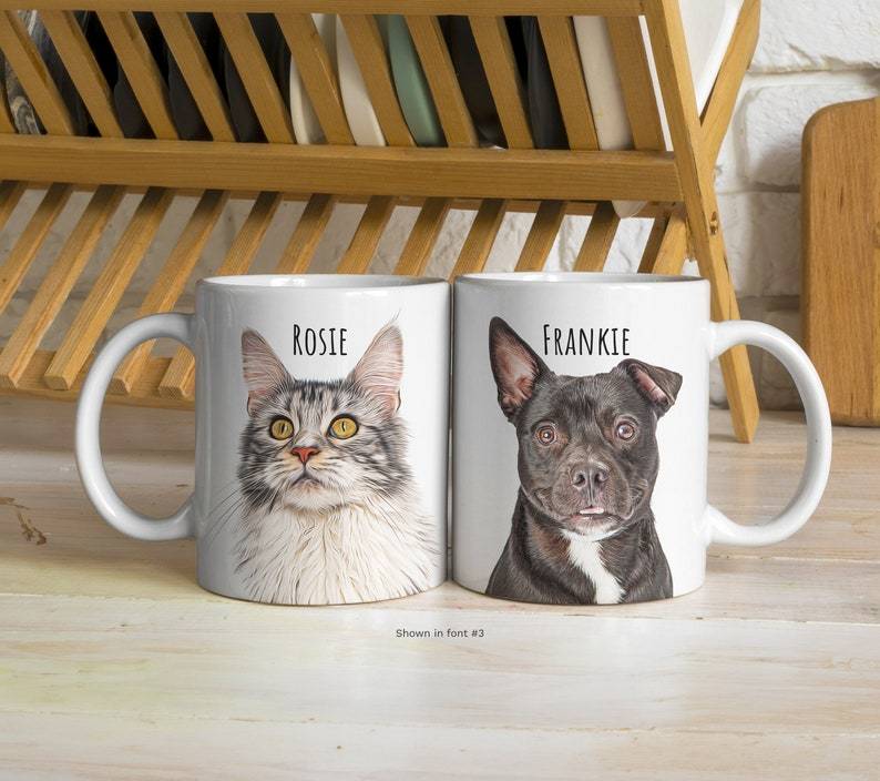名前入りカスタムペットポートレートマグ、パーソナライズされたペットの顔のコーヒーマグ、ペットの死を偲んで-welikecustom-MJ