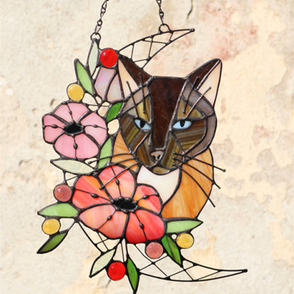 カスタムペットポートレート犬猫染色アクリルサンキャッチャー装飾-welikecustom-MJ