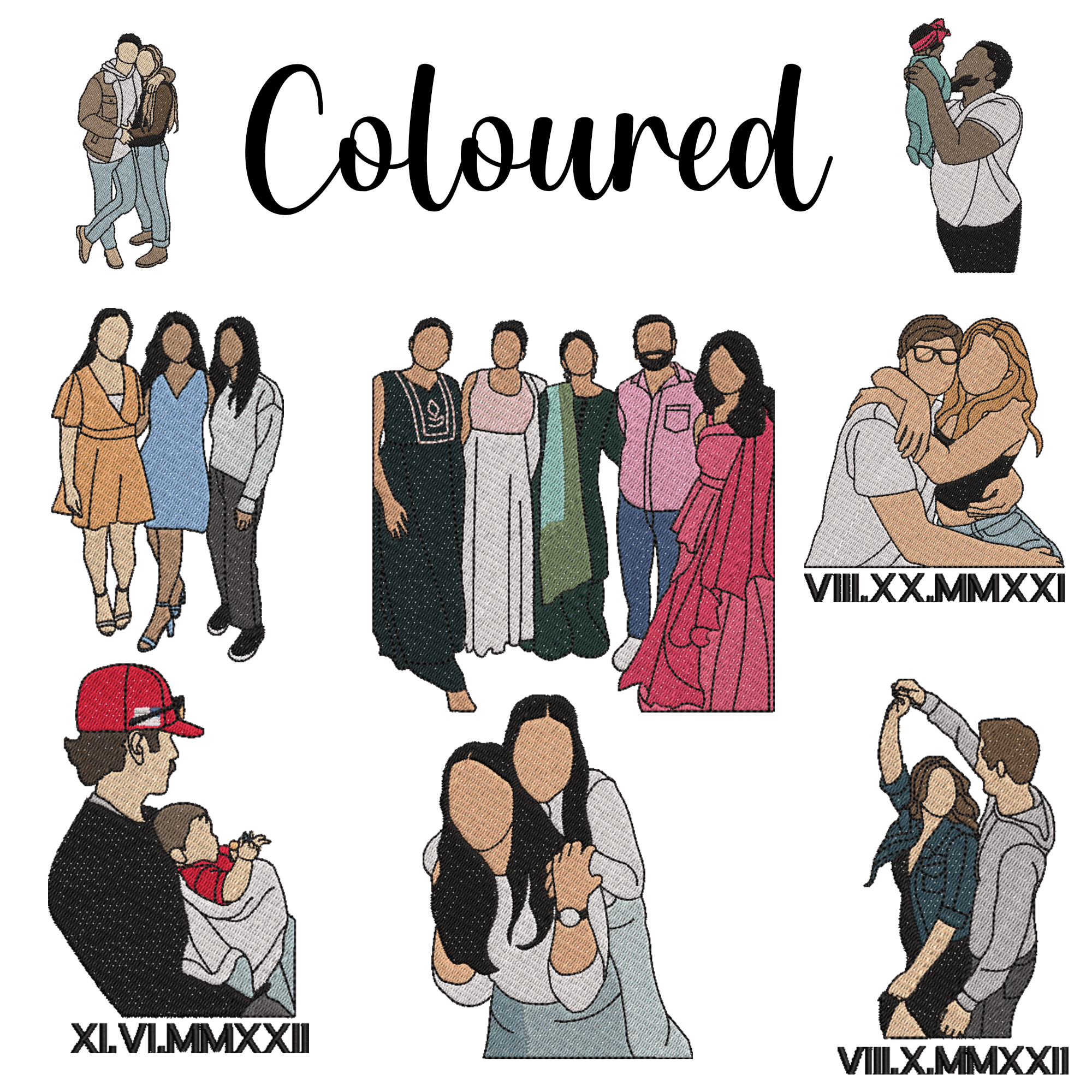 カスタム刺繍スウェットシャツポートレート音楽プレーヤーカップル家族ギフト-welikecustom-MJ