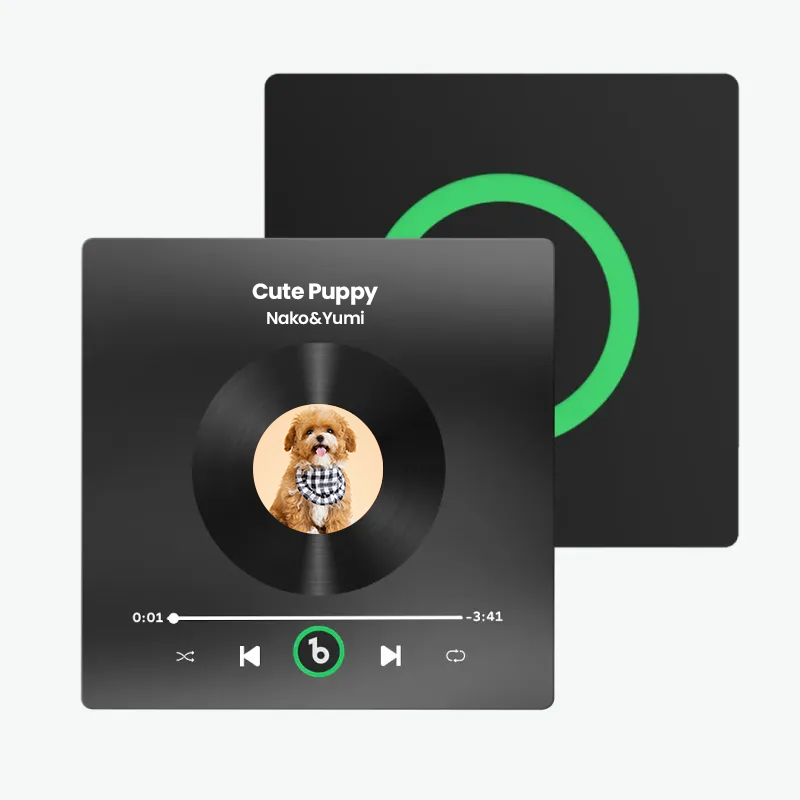 音楽再生可能 ペット写真冷蔵庫マグネットA - 毎日聴ける思い出のプレイヤー