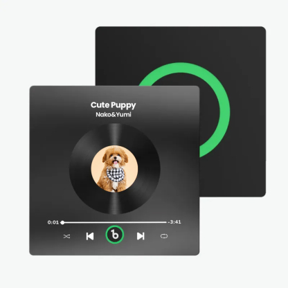 音楽再生可能 ペット写真冷蔵庫マグネットA - 毎日聴ける思い出のプレイヤー