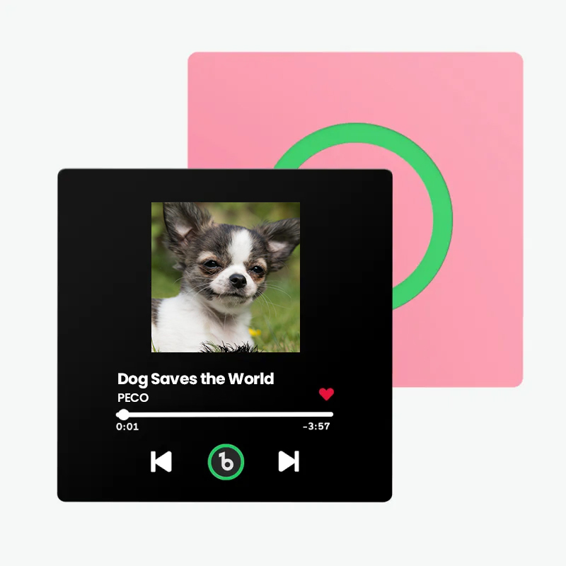 音楽再生可能 ペット写真冷蔵庫マグネットB - 毎日聴ける思い出のプレイヤー
