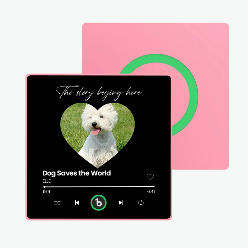音楽再生可能 ペット写真冷蔵庫マグネットE - 毎日聴ける思い出のプレイヤー