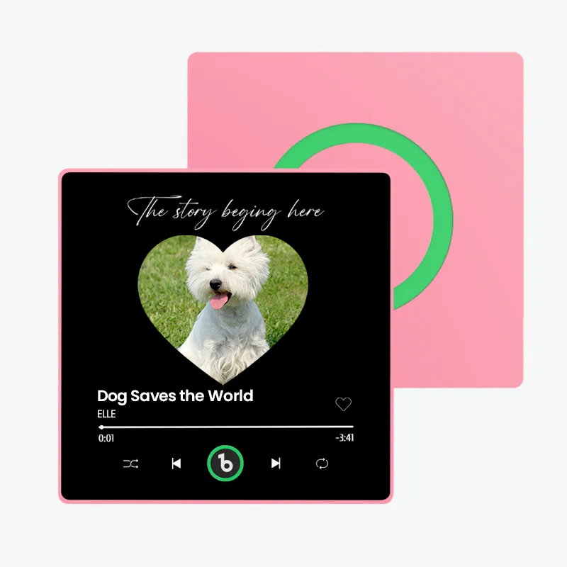 音楽再生可能 ペット写真冷蔵庫マグネットE - 毎日聴ける思い出のプレイヤー