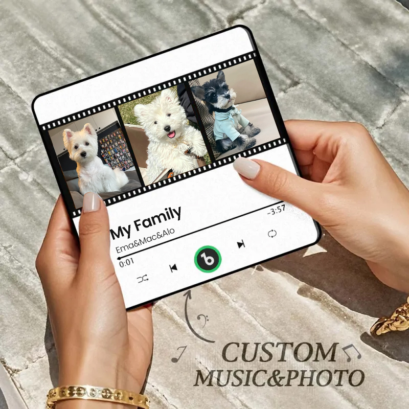 音楽再生可能 ペット写真冷蔵庫マグネットF - 毎日聴ける思い出のプレイヤー