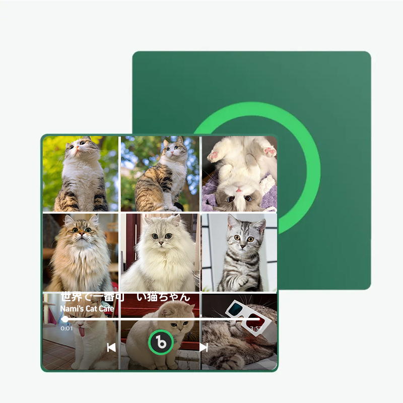 音楽再生可能 ペット写真冷蔵庫マグネットH - 毎日聴ける思い出のプレイヤー