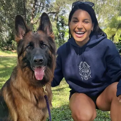 🐶ペットの写真シルエットをアート風に刺繍したTシャツ、スウェットシャツ、パーカーをカスタムメイド-welikecustom-MJ