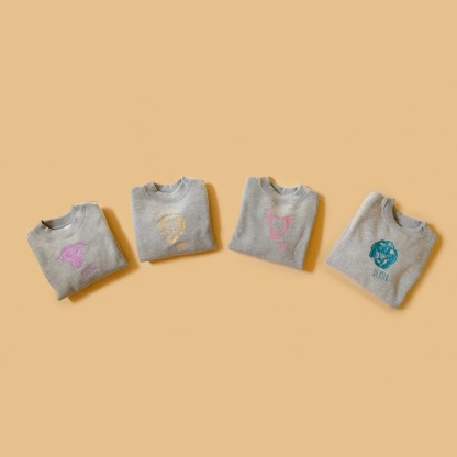 ペットの顔が刺繍された子供用スウェットシャツ、Tシャツ、パーカー-welikecustom-MJ