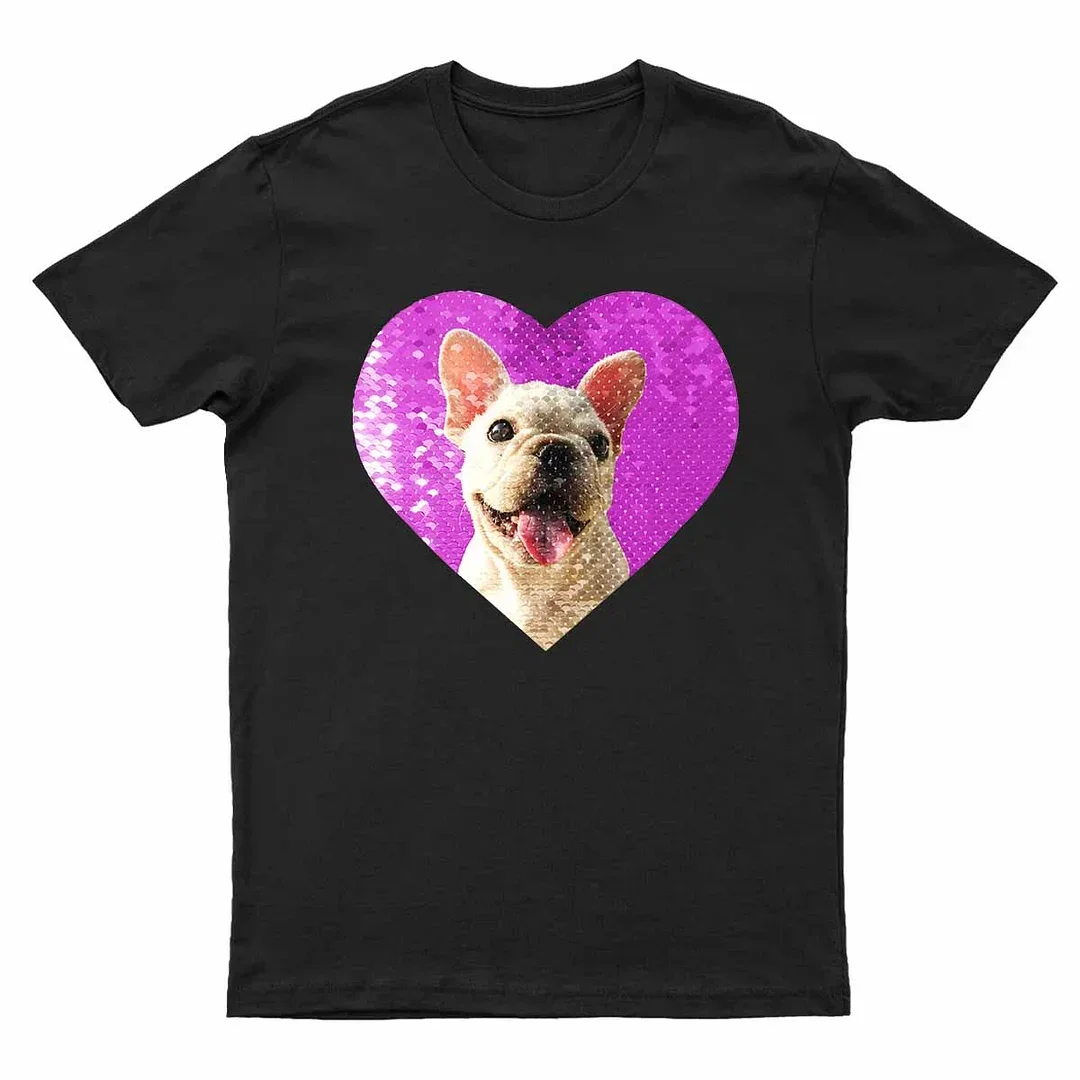 ペットの写真をカスタマイズするスパンコールTシャツ、トレーナー、パーカ-welikecustom-MJ