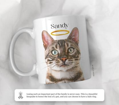 名前入りカスタムペットポートレートマグ、パーソナライズされたペットの顔のコーヒーマグ、ペットの死を偲んで-welikecustom-MJ