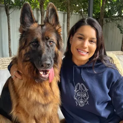 🐶ペットの写真シルエットをアート風に刺繍したTシャツ、スウェットシャツ、パーカーをカスタムメイド-welikecustom-MJ