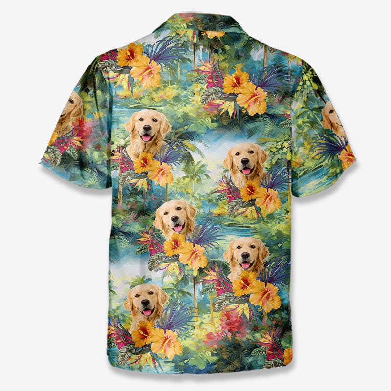 カスタム写真 夏の始まり - 犬と猫のパーソナライズされたトロピカルハワイアンシャツ-welikecustom-MJ