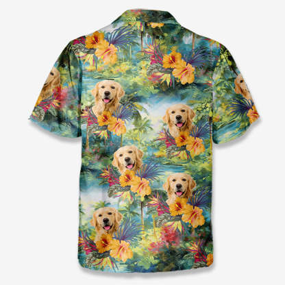 カスタム写真 夏の始まり - 犬と猫のパーソナライズされたトロピカルハワイアンシャツ-welikecustom-MJ