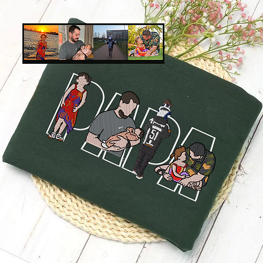PAPAカスタムカラー写真刺繍Tシャツ、スウェットシャツ、パーカー-welikecustom-MJ