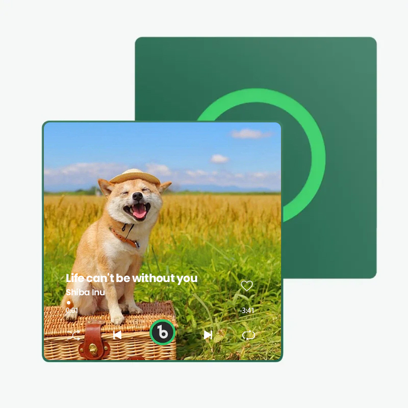 音楽再生可能 ペット写真冷蔵庫マグネットC - 毎日聴ける思い出のプレイヤー