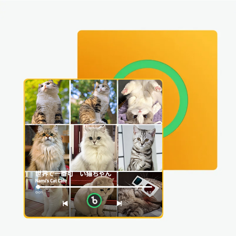 音楽再生可能 ペット写真冷蔵庫マグネットH - 毎日聴ける思い出のプレイヤー