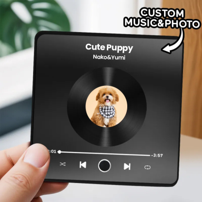 音楽再生可能 ペット写真冷蔵庫マグネットA - 毎日聴ける思い出のプレイヤー
