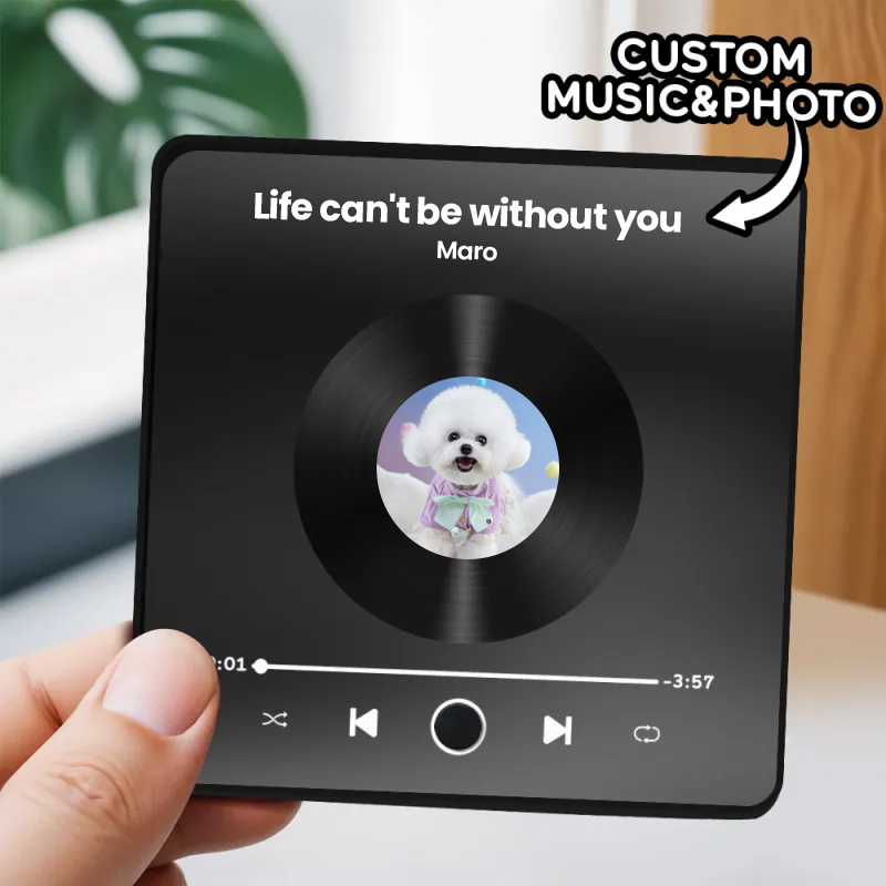 音楽再生可能 ペット写真冷蔵庫マグネットA - 毎日聴ける思い出のプレイヤー