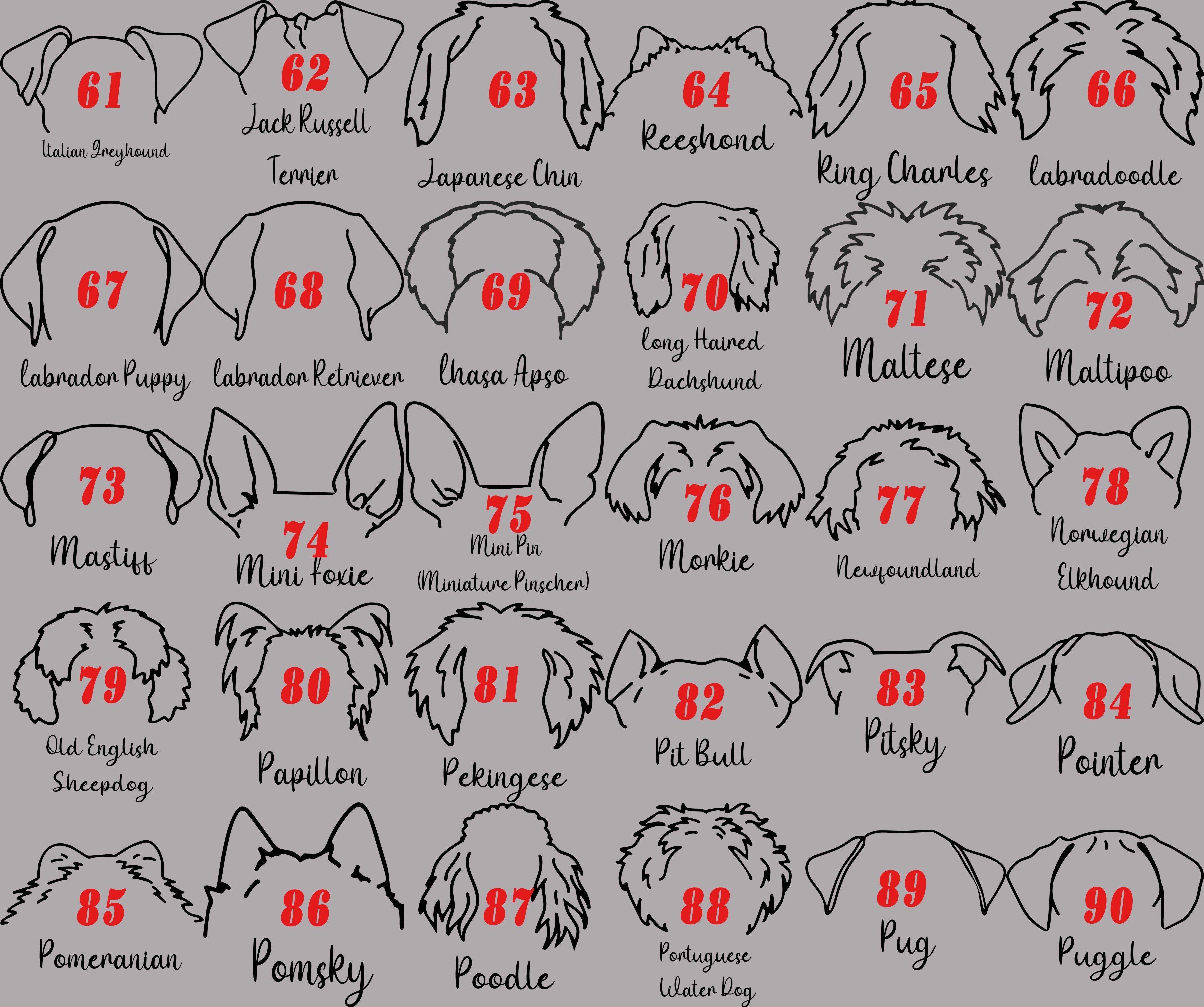 パーソナライズされた犬の耳のカスタムセラミックオーナメント-welikecustom-MJ