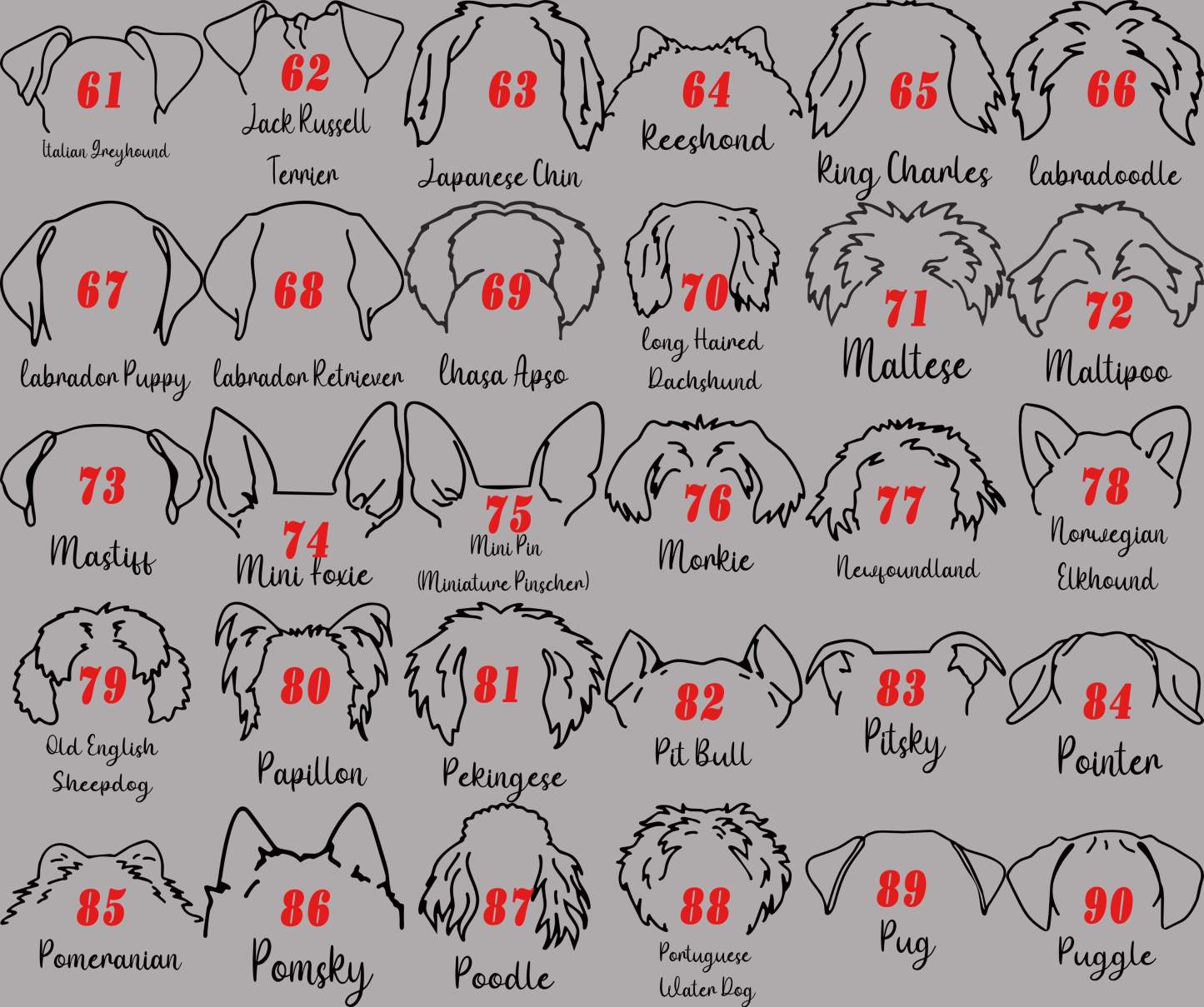 パーソナライズされた犬の耳のカスタムセラミックオーナメント-welikecustom-MJ