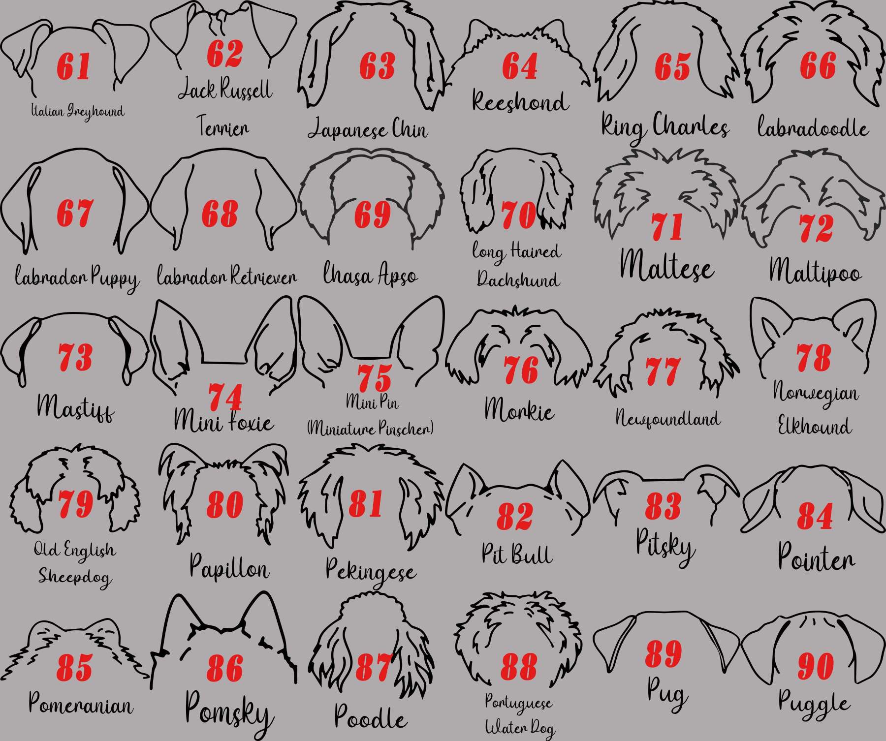 パーソナライズされた犬の耳のカスタムセラミックオーナメント-welikecustom-MJ