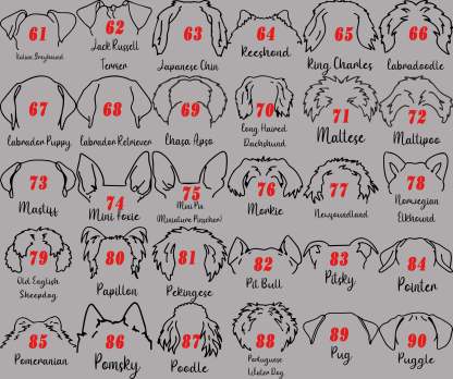 パーソナライズされた犬の耳のカスタムセラミックオーナメント-welikecustom-MJ