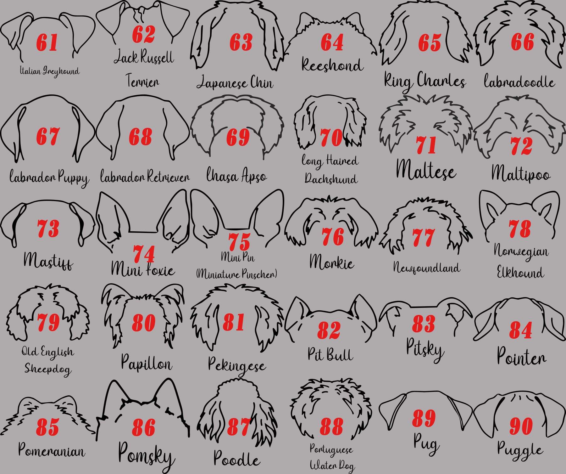 パーソナライズされた犬の耳のカスタムセラミックオーナメント-welikecustom-MJ