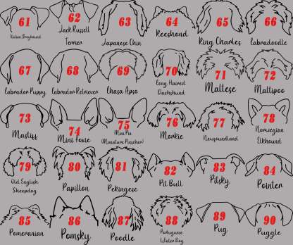 パーソナライズされた犬の耳のカスタムセラミックオーナメント-welikecustom-MJ