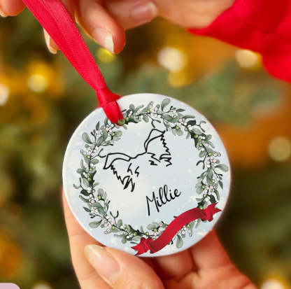 パーソナライズされた犬の耳のカスタムセラミックオーナメント-welikecustom-MJ