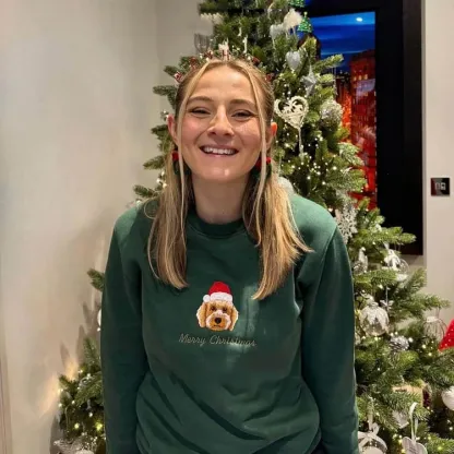 カスタム刺繍ペットポートレートクリスマスセータートレーナーパーカーTシャツクリスマスギフト-welikecustom-MJ
