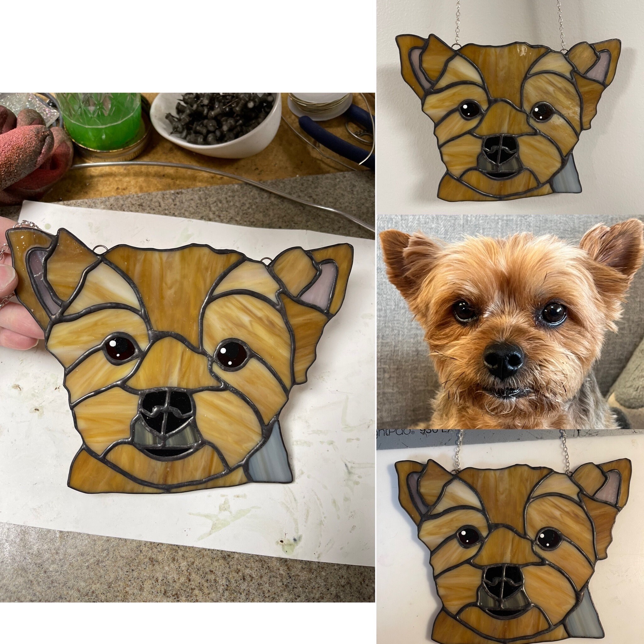 カスタムペットポートレート犬猫染色アクリルサンキャッチャー装飾-welikecustom-MJ