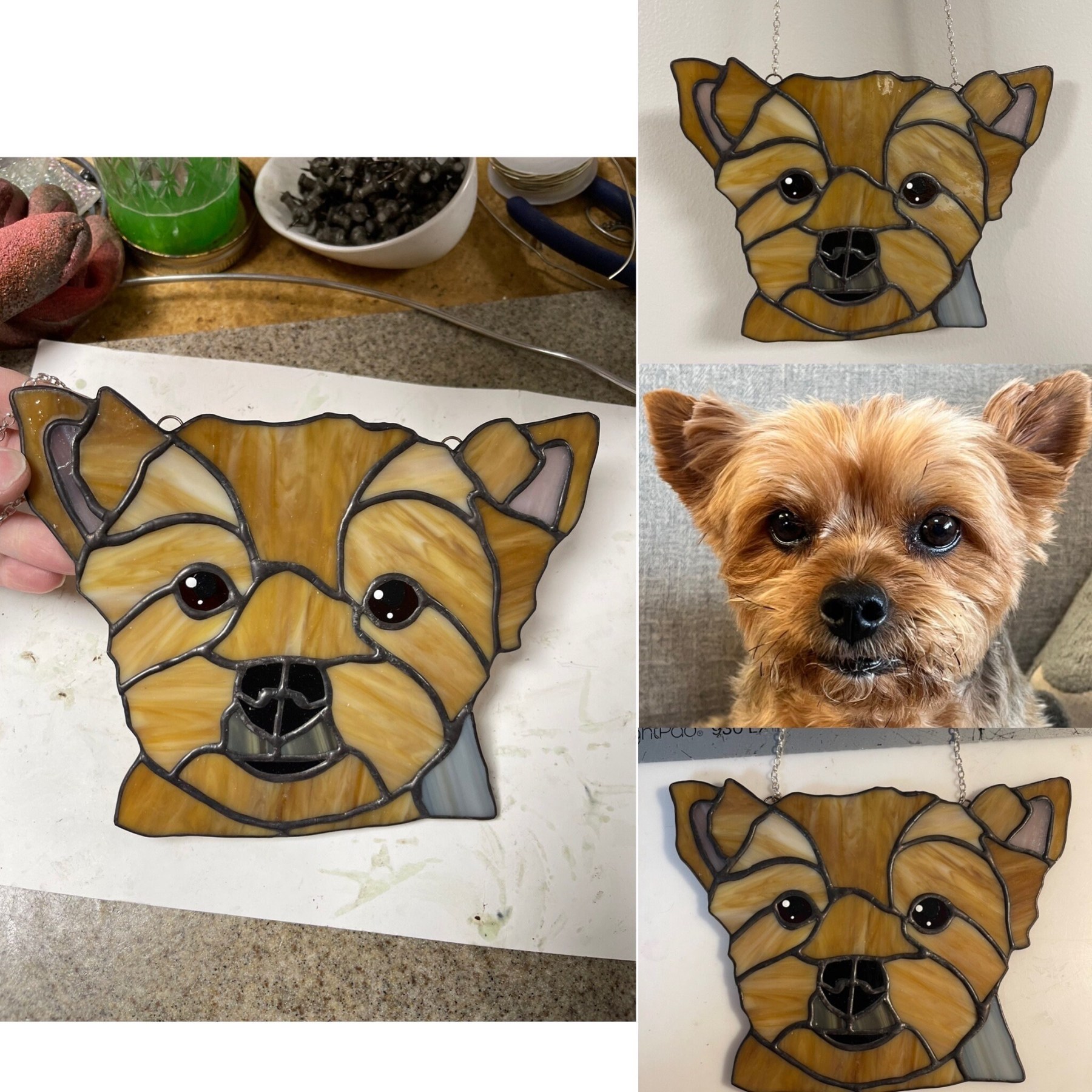 カスタムペットポートレート犬猫染色アクリルサンキャッチャー装飾-welikecustom-MJ