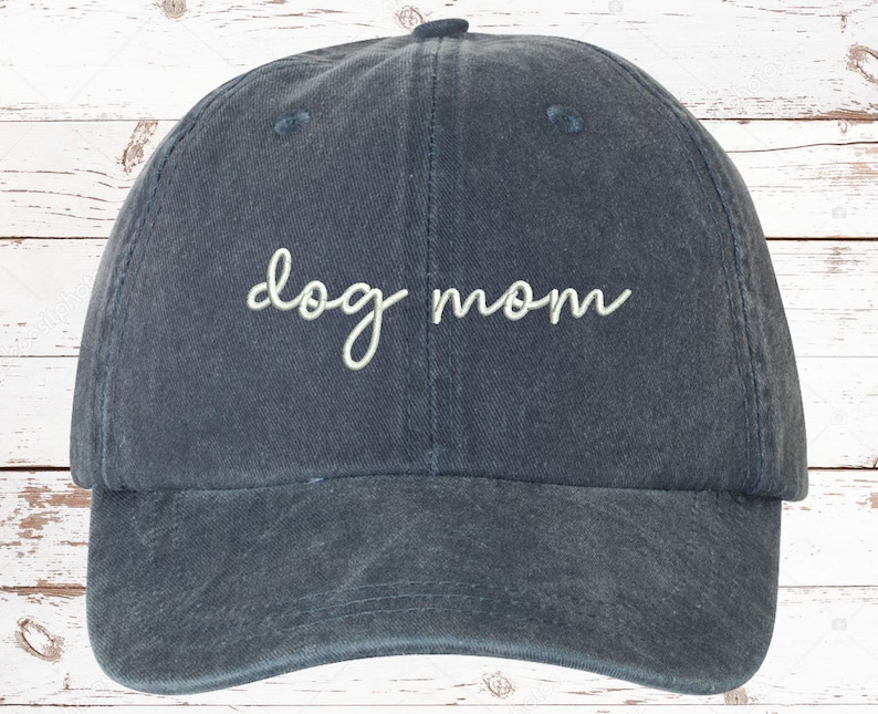 ドッグママ スクリプト 刺繍 パパハット コットン ベースボールキャップ-welikecustom-MJ
