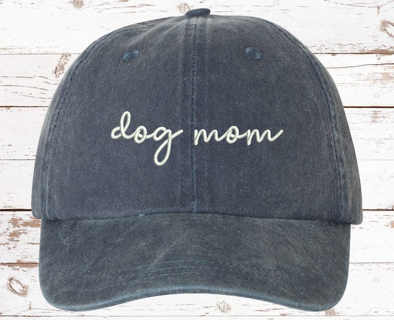 ドッグママ スクリプト 刺繍 パパハット コットン ベースボールキャップ-welikecustom-MJ