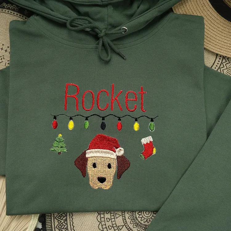 カスタム ペットの刺繍入りクリスマス ライト コレクション T シャツ、スウェットシャツ、パーカー-welikecustom-MJ