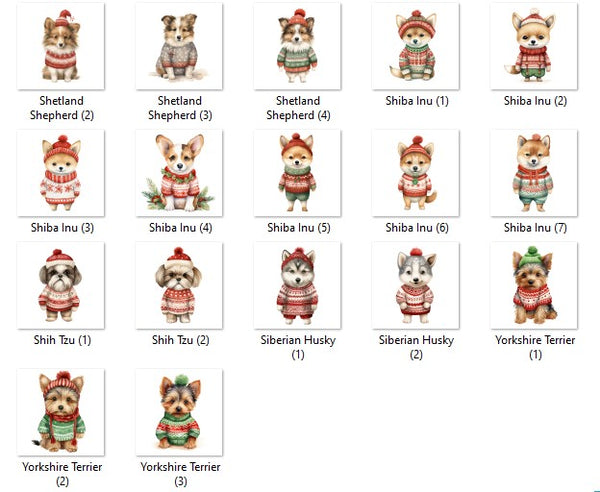 醜いセーターを着た子犬のカスタム陶器オーナメント-welikecustom-MJ