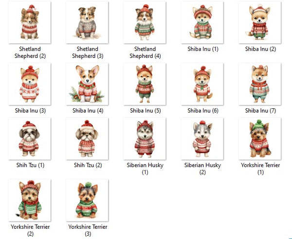 醜いセーターを着た子犬のカスタム陶器オーナメント-welikecustom-MJ