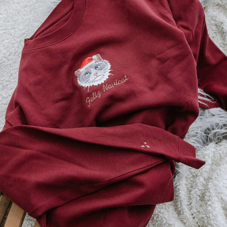 カスタム刺繍ペットポートレートクリスマスセータートレーナーパーカーTシャツクリスマスギフト-welikecustom-MJ