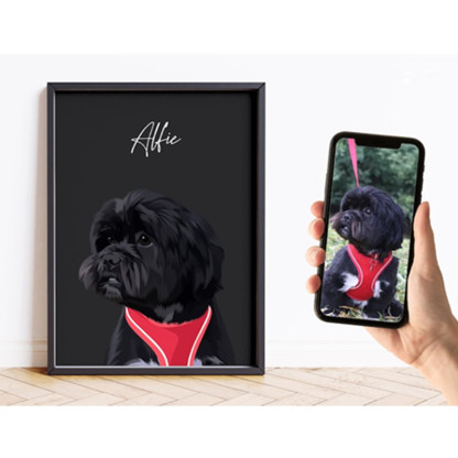 カスタムペットポートレートパーソナライズされた犬のキャンバスウォールアート-welikecustom-MJ