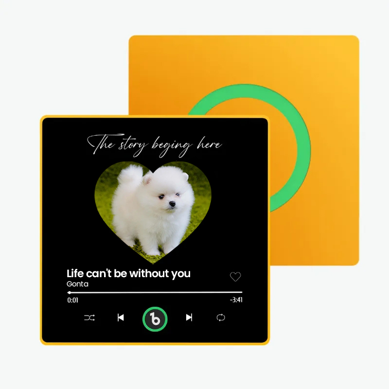 音楽再生可能 ペット写真冷蔵庫マグネットE - 毎日聴ける思い出のプレイヤー