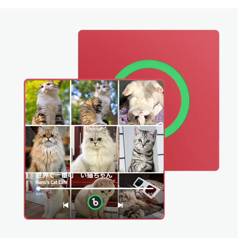 音楽再生可能 ペット写真冷蔵庫マグネットH - 毎日聴ける思い出のプレイヤー
