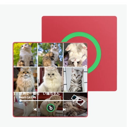 音楽再生可能 ペット写真冷蔵庫マグネットH - 毎日聴ける思い出のプレイヤー