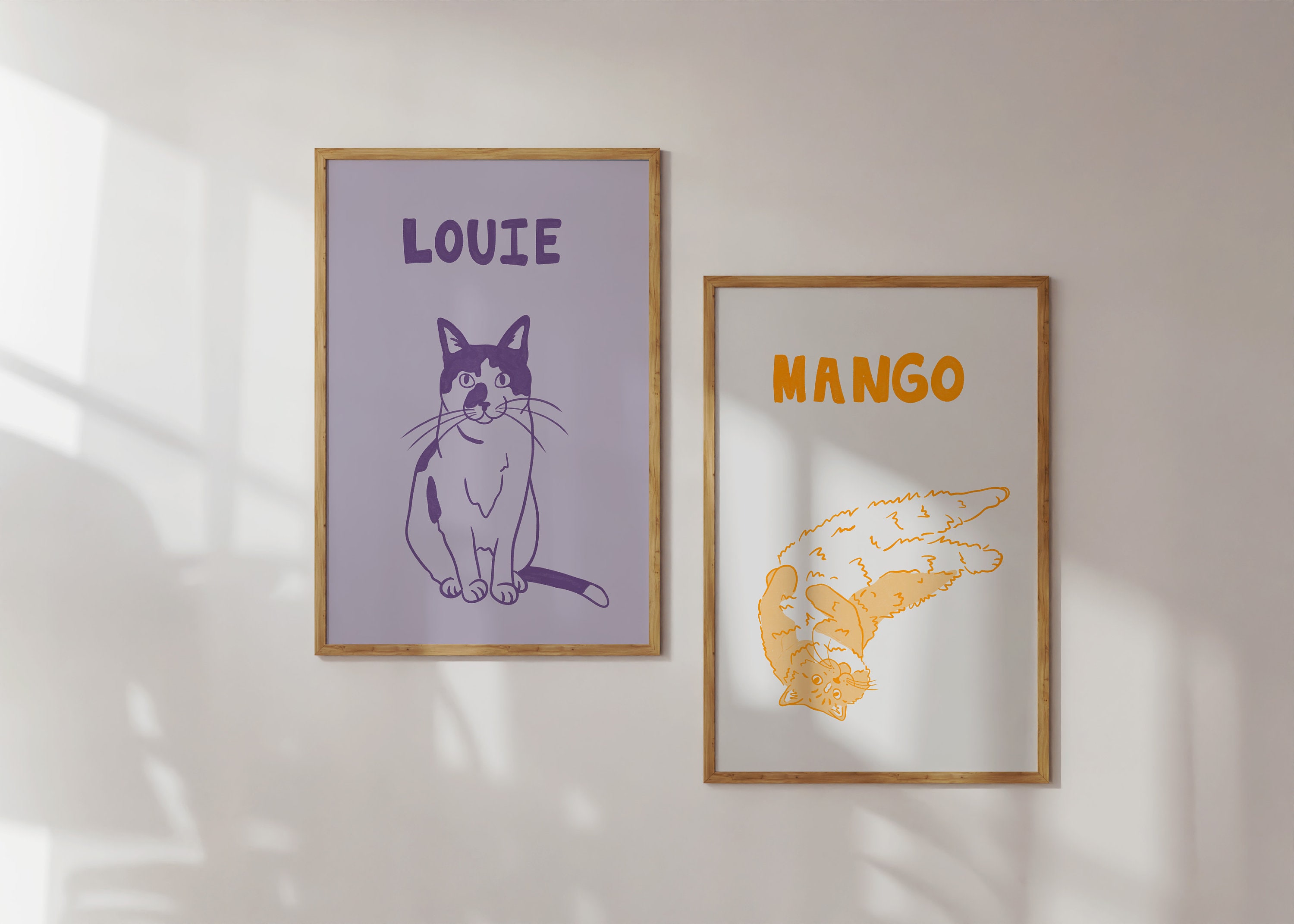 カスタムペットポートレートアートプリントキャンバスパーソナライズされた犬の壁アート-welikecustom-MJ